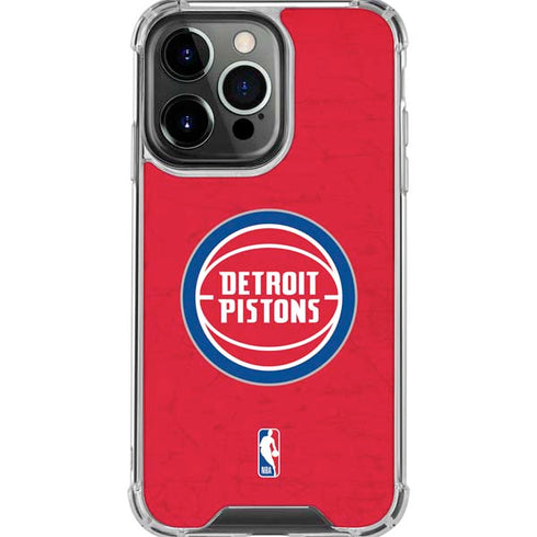 NBA Detroit Pistons Distressed iPhone 16 Pro Max Clear Case